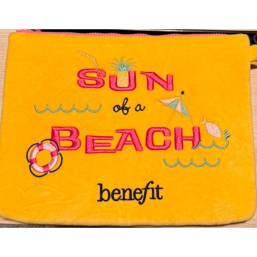 Benefit Brow Bar 12" Plastic Lined Beach Bag